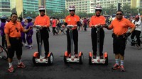 70 Polisi Pariwisata beraksi mengamankan Car Free Day (CFD) di sepanjang Jl Sudirman-Jl MH Thamrin, Jakarta Pusat. Pool/Mabes Polri.