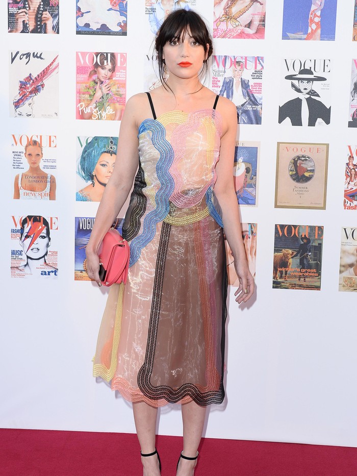 LONDON, ENGLAND - MAY 23: Daisy Lowe arrives for the Gala to celebrate the Vogue 100 Festival at Kensington Gardens on May 23, 2016 in London, England.  (Photo by Jeff Spicer/Getty Images)