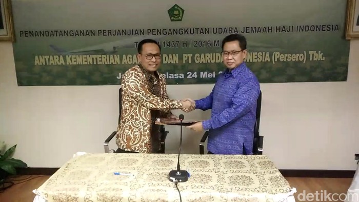 Garuda Indonesia dan Saudi Arabian Airlines Jadi Mitra Keberangkatan Haji 2016