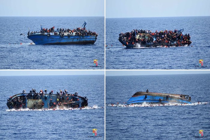 Momen Dramatis Kapal Migran Libya Terbalik di Laut Mediterania