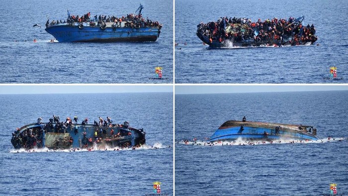 Kapal migran asal Libya terbalik di laut Mediterania