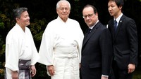 Presiden Prancis Francois Hollande juga telah tiba. Toru Hanai/Reuters.