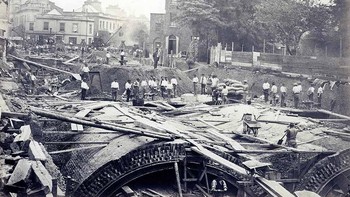 Konstruksi dekat South Kensington Station. Foto: Museum of London