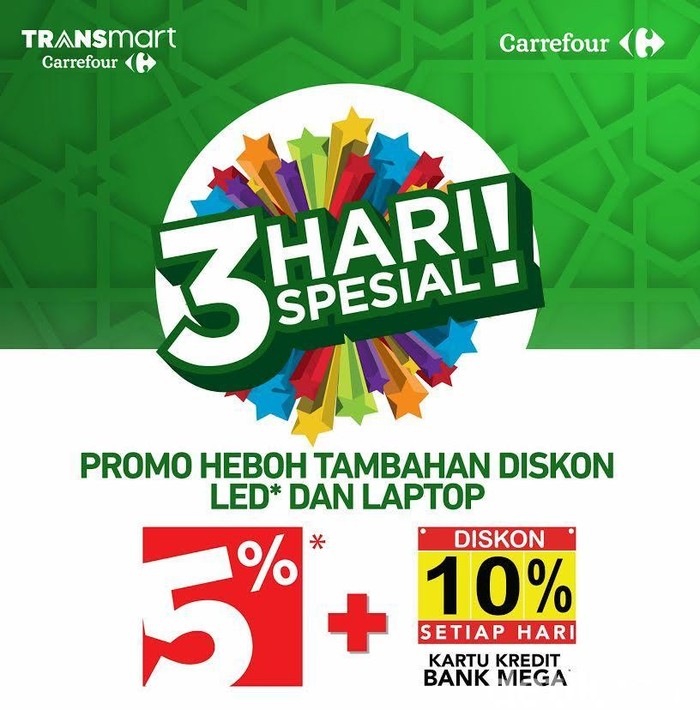 Promo Heboh Tambahan Diskon TV LED dan Laptop di Transmart Carrefour