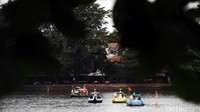 Wahana permainan yang dimiliki Setu Babakan masih menjadi salah satu pilihan wisatawan untuk berlibur.