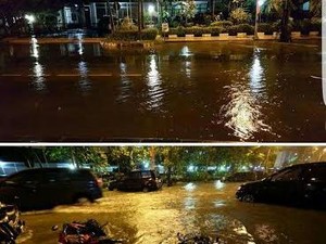Kurang dari Dua Jam, Genangan Air di Surabaya Surut