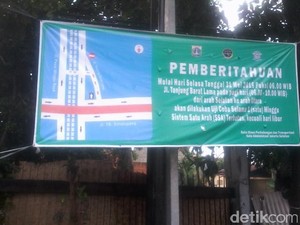 Jl Tanjung Barat Lama Diuji Coba Satu Arah ke Pasar Rebo, Lalin Macet