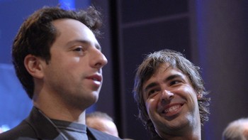 Kalau ini Sergey Brin dan Larry Page, duet genius yang mendirikan Google pada 4 September 1998.Foto: Pool (Business Insider)