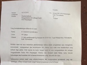 Wabup Purwakarta Mundur dari PDIP dan Masuk Golkar