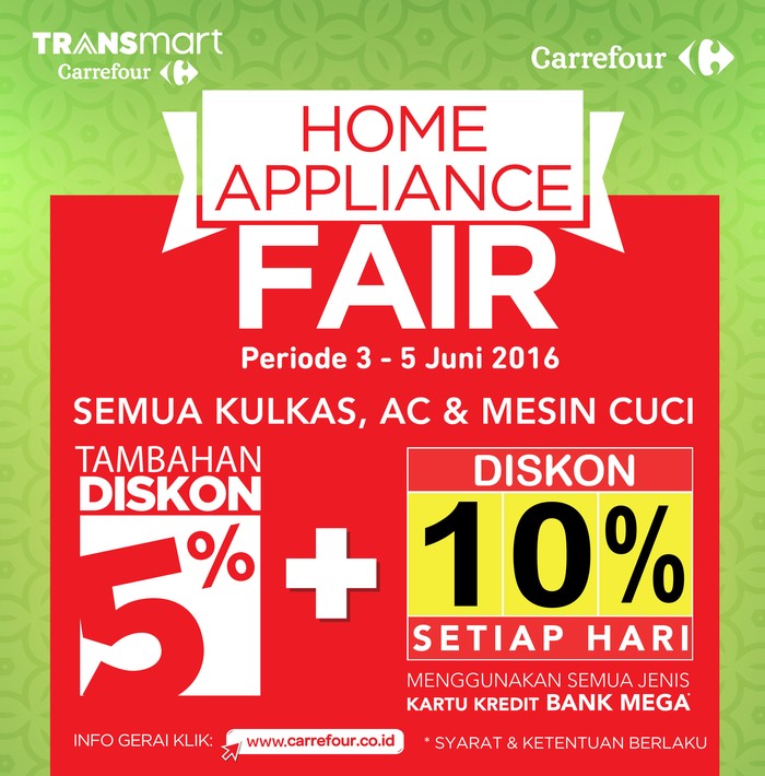 Diskon Kulkas  AC dan  Mesin  Cuci  di Transmart Carrefour