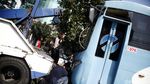 Bus Feeder TransJ yang Terguling Berhasil Dievakuasi