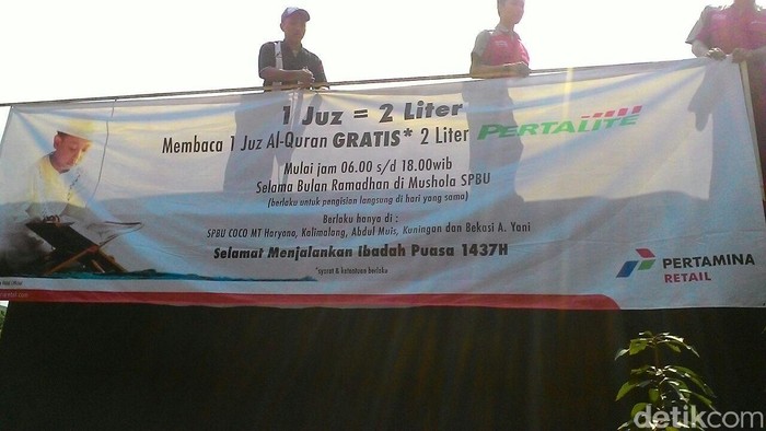 Mengaji 1 Juz Dapat 2 Liter Pertalite di Lima SPBU Jakarta Ini