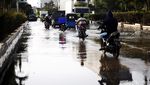 Banjir Rob Masih Menggenangi Muara Baru