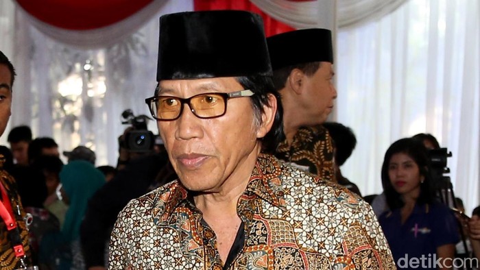 Ishadi Soetopo Kartosapoetro saat menghadiri haul Taufiq Kiemas ke-3 di Jakarta, Rabu (8/6/2016).