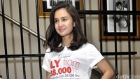 Michelle saat ditemui di kawasan SCBD, Sudirman, Jakarta Selatan, Kamis (9/6/2016). Pool/Noel/detikFoto.