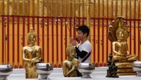 Foto: Beberapa patung Buddha yang ada di vihara. Patung-patung tersebut tampak tertata rapi (Baban/detikTravel)
