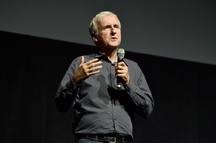 LAS VEGAS, NV - APRIL 14:  Writer/director James Cameron of Avatar 2 speaks onstage during CinemaCon 2016 as 20th Century Fox Invites You to a Special Presentation Highlighting Its Future Release Schedule at The Colosseum at Caesars Palace during CinemaCon, the official convention of the National Association of Theatre Owners, on April 14, 2016 in Las Vegas, Nevada.  (Photo by Alberto E. Rodriguez/Getty Images for CinemaCon)