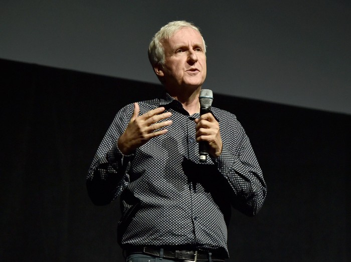 LAS VEGAS, NV - APRIL 14:  Writer/director James Cameron of Avatar 2 speaks onstage during CinemaCon 2016 as 20th Century Fox Invites You to a Special Presentation Highlighting Its Future Release Schedule at The Colosseum at Caesars Palace during CinemaCon, the official convention of the National Association of Theatre Owners, on April 14, 2016 in Las Vegas, Nevada.  (Photo by Alberto E. Rodriguez/Getty Images for CinemaCon)