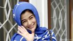 Jihan Fahira Cantik Berkerudung Biru