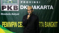 Sandiaga Uno memberikan sambutan di hadapan para kader PKB.