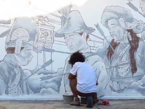 Mural Prajurit Kraton Kritik Kondisi Kota Yogyakarta