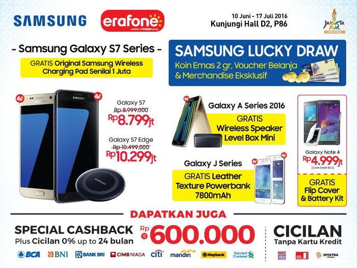 Belanja Smartphone Samsung, Berlimpah Jutaan Hadiah di Jakarta Fair 2016