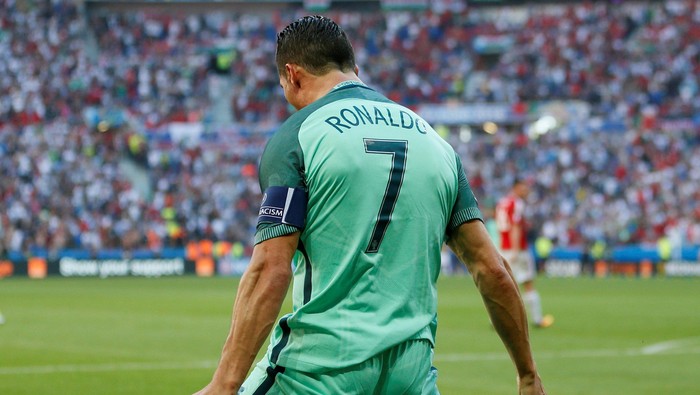 Football Soccer - Hungary v Portugal - EURO 2016 - Group F - Stade de Lyon, Lyon, France - 22/6/16Portugals Cristiano Ronaldo celebrates after scoring their second goalREUTERS/Robert PrattaLivepic     TPX IMAGES OF THE DAY