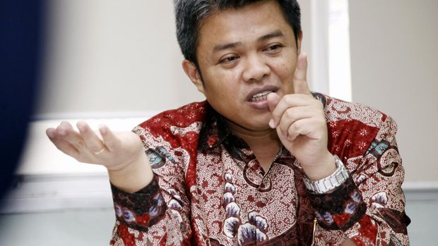 Ketua KPPU Syarkawi Rauf saat mengunjungi redaksi detikcom.