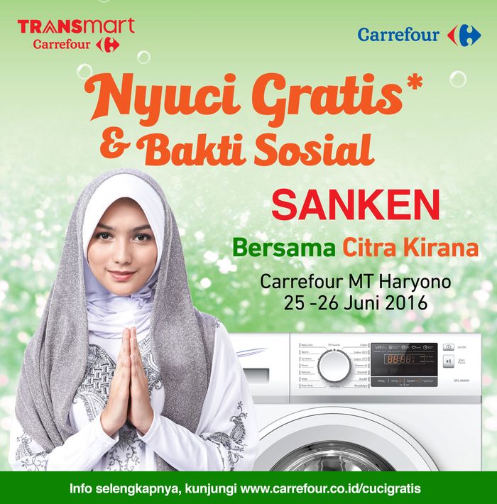 Cuci Gratis dan Promo Mesin Cuci di Transmart Carrefour