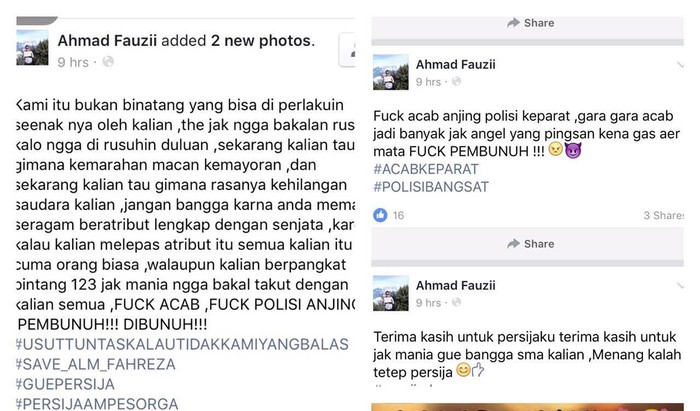 Satu Lagi Penebar Hate Speech Soal Ricuh Suporter Persija Ditangkap