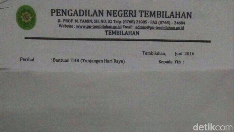 Beredar Surat Hakim Minta THR ke Pengusaha MA Gelar Investigasi