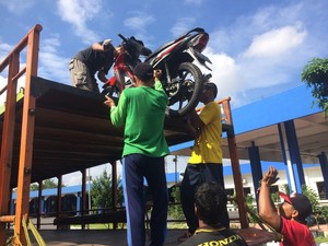 Angkutan Gratis untuk Motor Pemudik Mulai Tiba di Solo