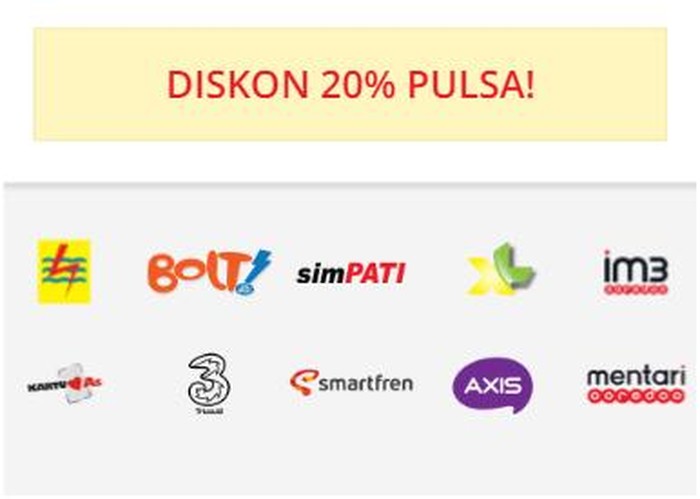 Hanya Sampai Jam 12 Malam, Diskon 20% untuk Pembelian Pulsa Semua Operator