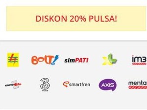 Hanya Sampai Jam 12 Malam, Diskon 20% untuk Pembelian Pulsa Semua Operator