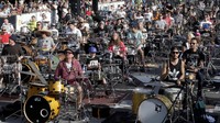 Acara Baltic Drummer Summit ini dimulai sejak 2015 oleh Andzejs Grauds dan Sigita Grauda. REUTERS/Ints Kalnins/detikFoto.
