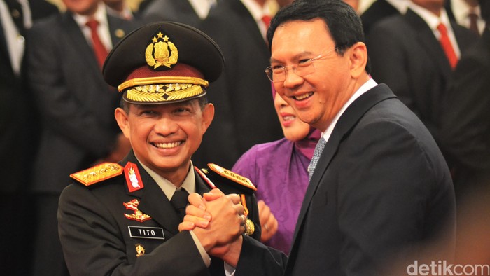 Hadiri Pelantikan Jenderal Tito, Ahok: Selamat, Polisi yang Cerdas Banget!