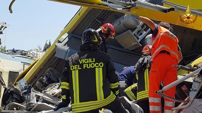 2 Kereta Tabrakan di Italia, 20 Orang Tewas