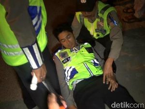 Seorang Polisi di Kediri Patah Kaki Ditabrak Pebalap Liar, Pelaku Diburu