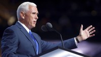 Mike Pence menyampaikan pidato di Konvensi Partai Republik. Rick Wilking/Reuters/detikFoto.