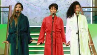 Shanty, Tara dan Tatyana saat ditemui di acara Mini Concert Album Soundtrack Ini Kisah Tiga Dara di Plaza Indonesia, Jakarta Pusat, Rabu (20/7/2016). Pool/Palevi S/detikFoto.
