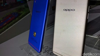 Oppo F1 edisi khusus ini memiliki tampilan premium dengan material bodi magnesium alumunium alloy dan bezel tipis 1,66 mm. Foto: detikINET/Muhammad Alif Goenawan