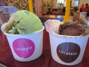 Locarasa: Dingin Legit Gelato Klepon dengan Iringan Onde-onde Rendang
