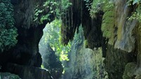 Sejarahnya, nama Green Canyon pertama kali dipopulerkan oleh seorang Prancis bernama Bill John. Melihat warna tebing serta sungai yang berwarna kehijauan, ia pun lantas menyebut nama Green Canyon yang masih dipakai dan populer hingga kini (Randy/detikTravel)