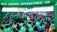 Wakil Gubernur DKI Jakarta Djarot Syaiful Hidayat membuka gelaran lomba lari Jakarta International 10K kemarin. Istimewa/ImageDynamics