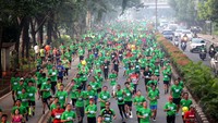 Gelaran lari yang jadi bagian perayaan hari ulang tahun Jakarta ke 489 itu start di Epicentrum, Rasuna Said, Kuningan, Jakarta Selatan, Minggu (24/7/2016). Istimewa/ImageDynamics