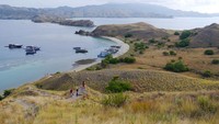 Sampai atas, view yang sungguh cantik terpampang di depan mata. Tampak ujung-ujung pulau yang melengkung seperti teluk yang berhadap-hadapan, dan makin cantik dengan pantai serta lautan biru di sekitarnya (Kurnia/detikTravel)