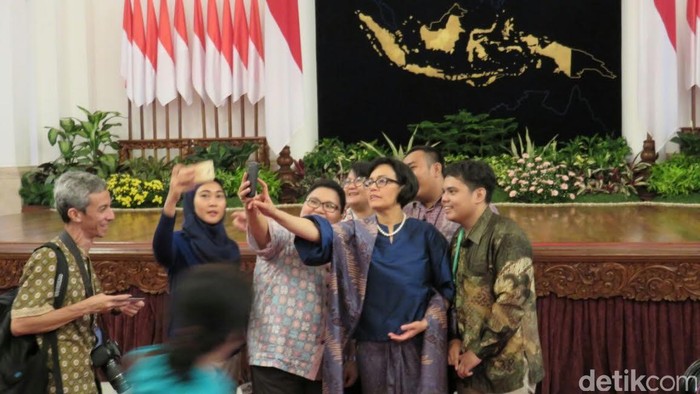Foto Sri Mulyani Usai Pelantikan dan Rapat Kabinet Perdana