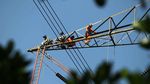 Melihat Aksi Petugas PLN Ganti Isolator SUTET