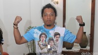 Pose kocak Arie Keriting. Pool/Ismail/detikFoto.