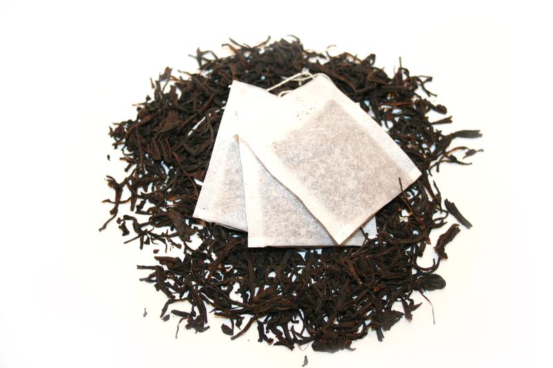 Macro shot of black tea.